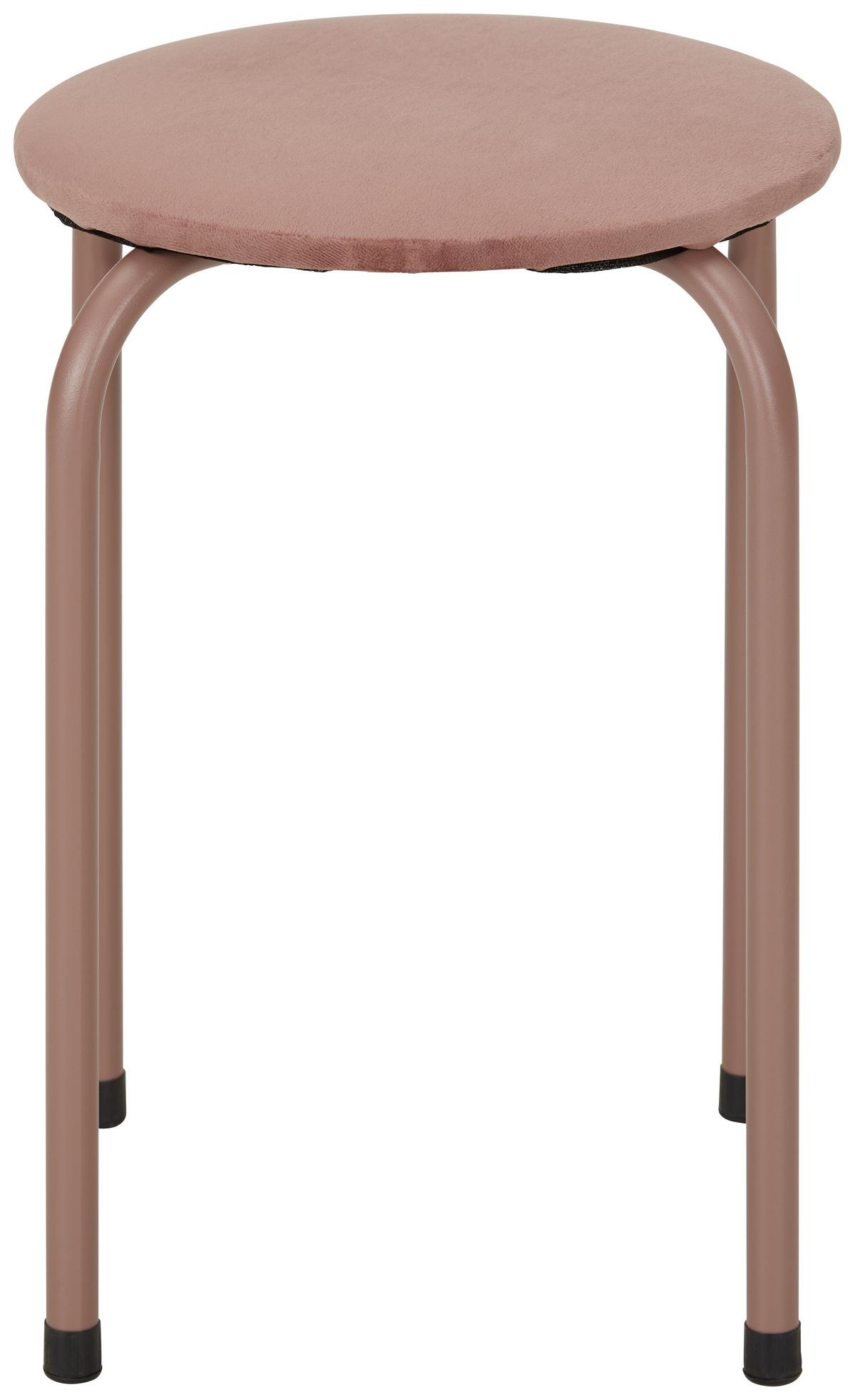 Stapelhocker in Rosa - Rosa, KONVENTIONELL, Textil/Metall (30/45/30cm) - Mömax