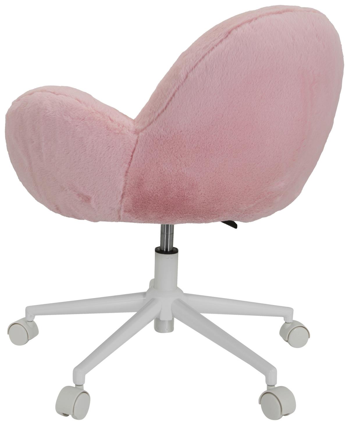 Jugenddrehstuhl Kiddy Teddy ca.65x79x64cm Teddystoff Rosa - Rosa/Weiß, MODERN, Kunststoff/Textil (65/79/64cm) - MID.YOU