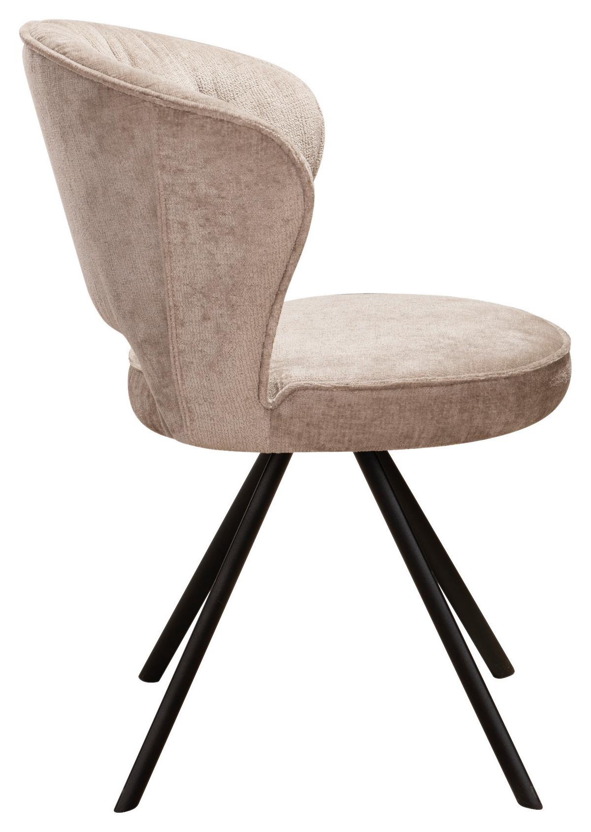 KRZESŁO KIM - czarny/taupe, Design, metal/tkanina (60/80/57cm) - Novel