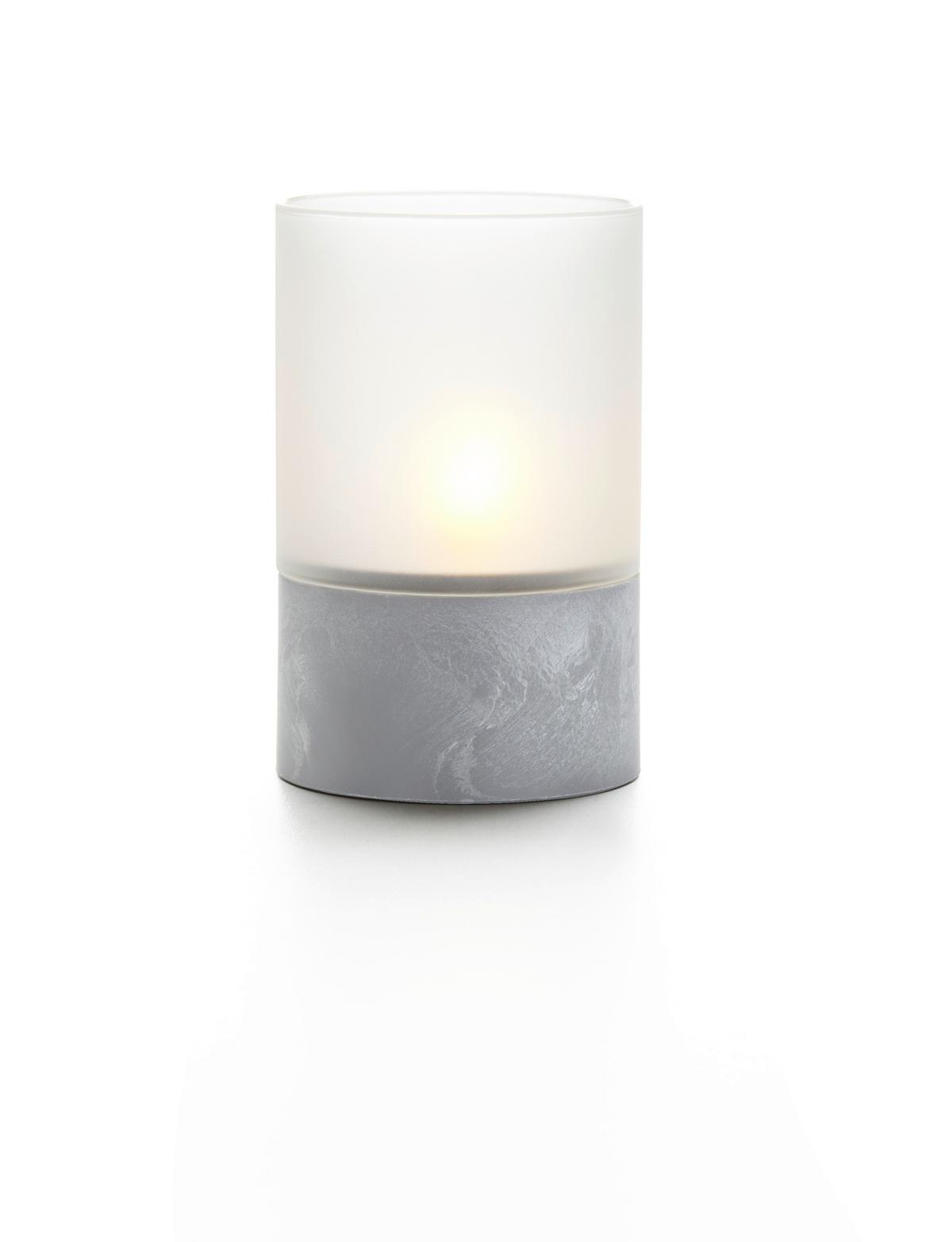 Led-sveča Malina - siva, Basics, steklo/keramika (8/12.5cm) - Modern Living
