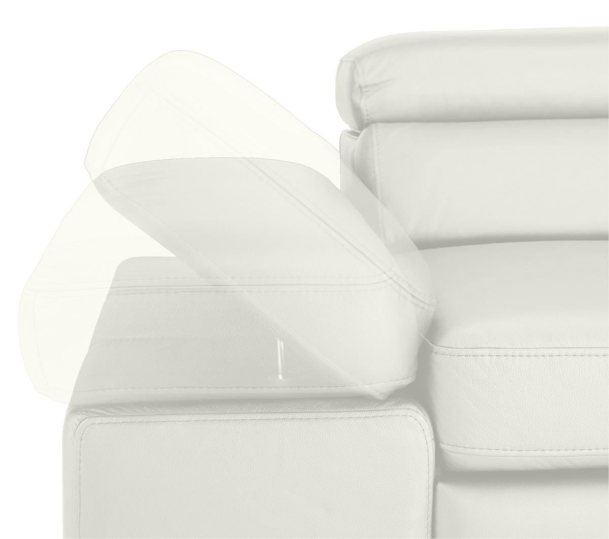 Wohnlandschaft Carmen rechts Weiß - Schwarz/Weiß, MODERN, Leder/Holz (292/72/226cm) - Premium Living