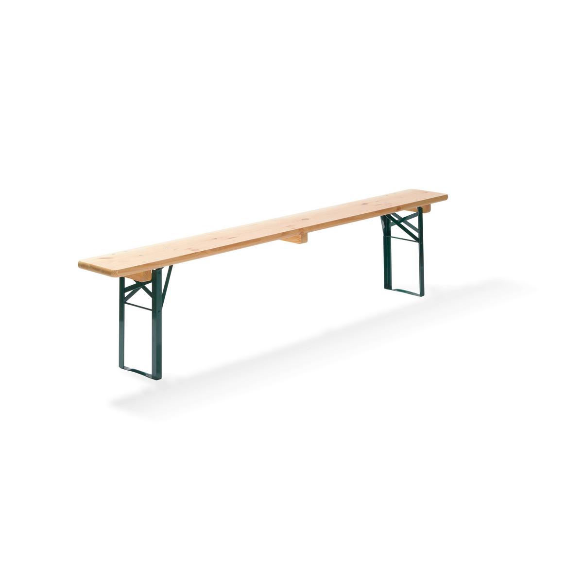 Bierbank Holz/Metall klappbar - Fichtefarben/Grün, Basics, Holz/Metall (220/48/25cm) - Gardenson