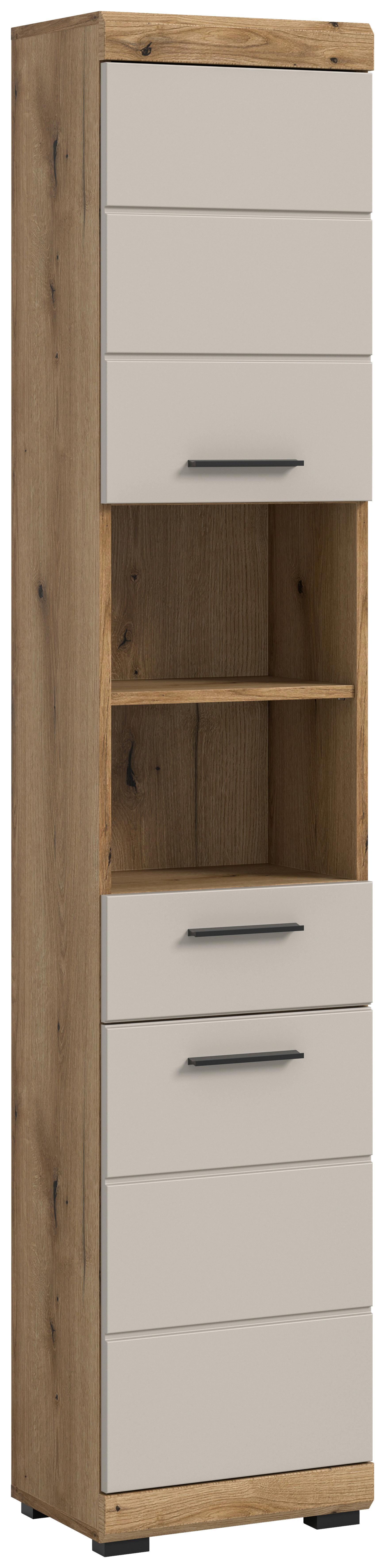 Hochschrank Scout ca. 37x191x31 cm Kaschmir - Kaschmir/Schwarz, MODERN, Holzwerkstoff/Kunststoff (37/191/31cm) - MID.YOU