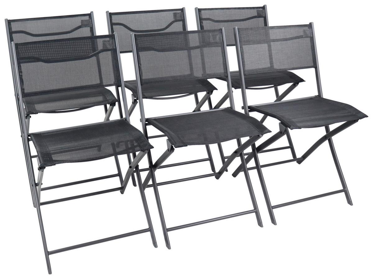 Set Vrtnih Stolov Sumila, Črna, 6-Delni - črna, Moderno, kovina/tekstil (45/79/46cm) - Ambia Garden