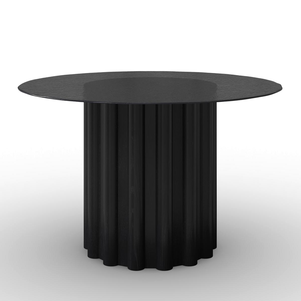 Jedilna Miza Zelia, Črna, Ø 120cm - črna, Moderno, steklo/leseni material (120/75/120cm) - Bessagi Home