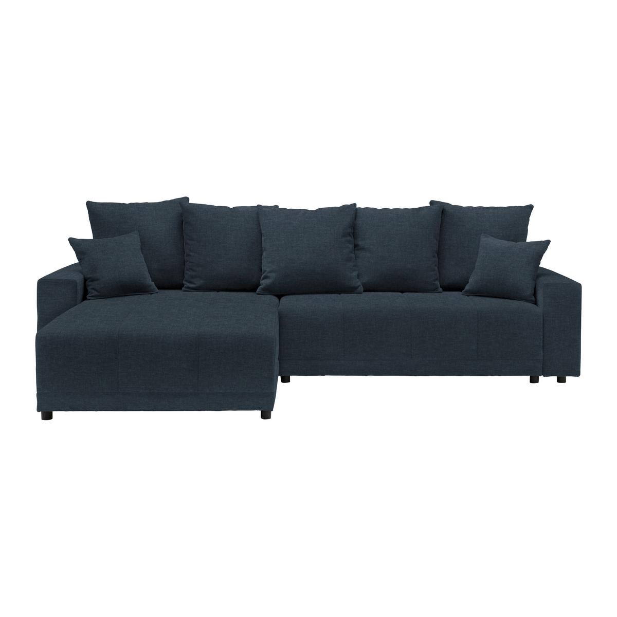 Ecksofa Alatri Dunkelblau - Schwarz/Dunkelblau, Modern, Kunststoff/Textil (289/90/176cm) - Based