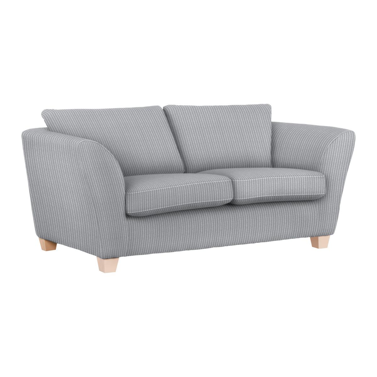 2-Sitzer-Sofa Devado Hellgrau Cord - Hellgrau/Naturfarben, Holz/Textil (190/70-85/95cm) - Mömax