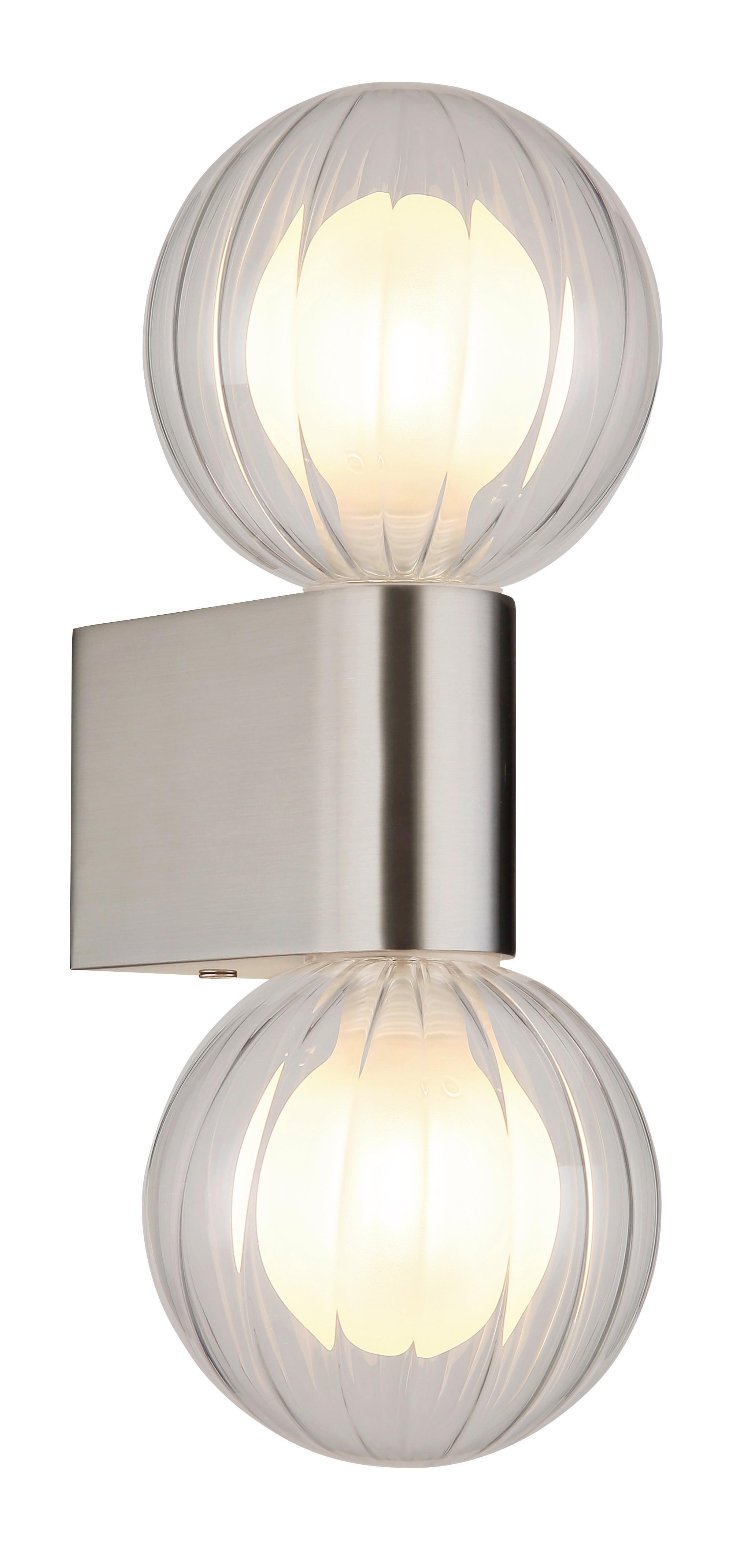 Stenska Svetilka Ander, S Sijalko - prozorno, Konvencionalno, kovina/steklo (10/12/26,5cm) - Globo