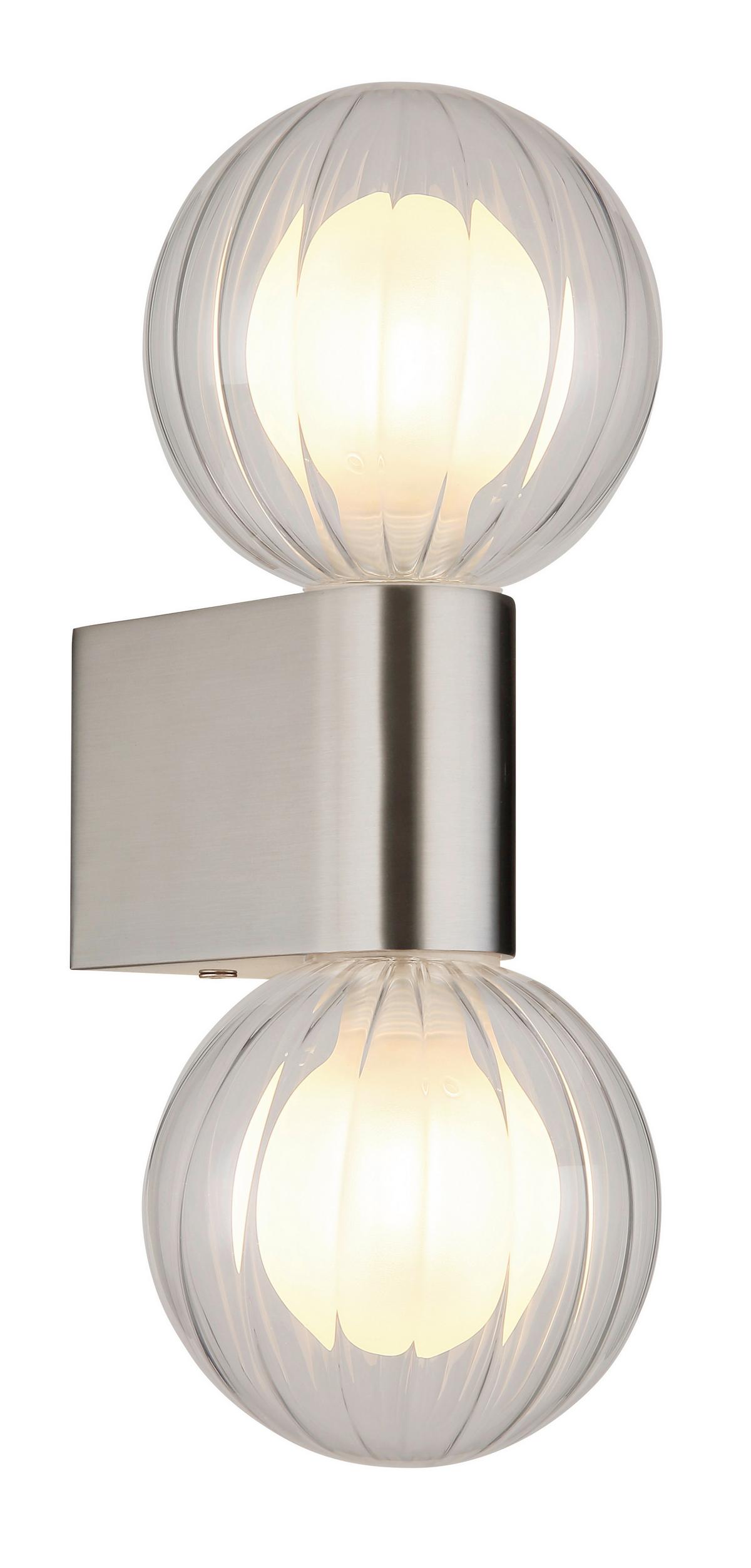 Badezimmer-Wandleuchte Ander Klar max. 10 Watt - Klar, KONVENTIONELL, Glas/Metall (10/12/26,5cm) - Globo