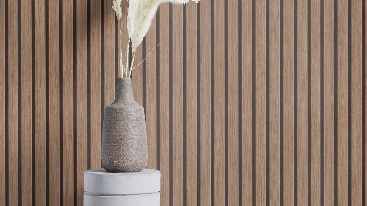 Tapete Echo Braun - Braun, Natur, Textil (600/53cm) - Tesa