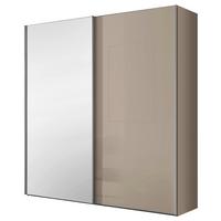 Schwebetürenschrank Lumos Sandfarben - couleur d'aluminium/couleur sable, Konventionell, métal/verre (200/222/68cm) - Based