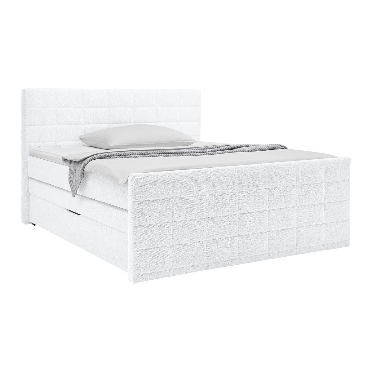 Boxspring Krevet Damon - bijela/crna, Konvencionalno, tekstil/plastika (160/200cm) - Modern Living