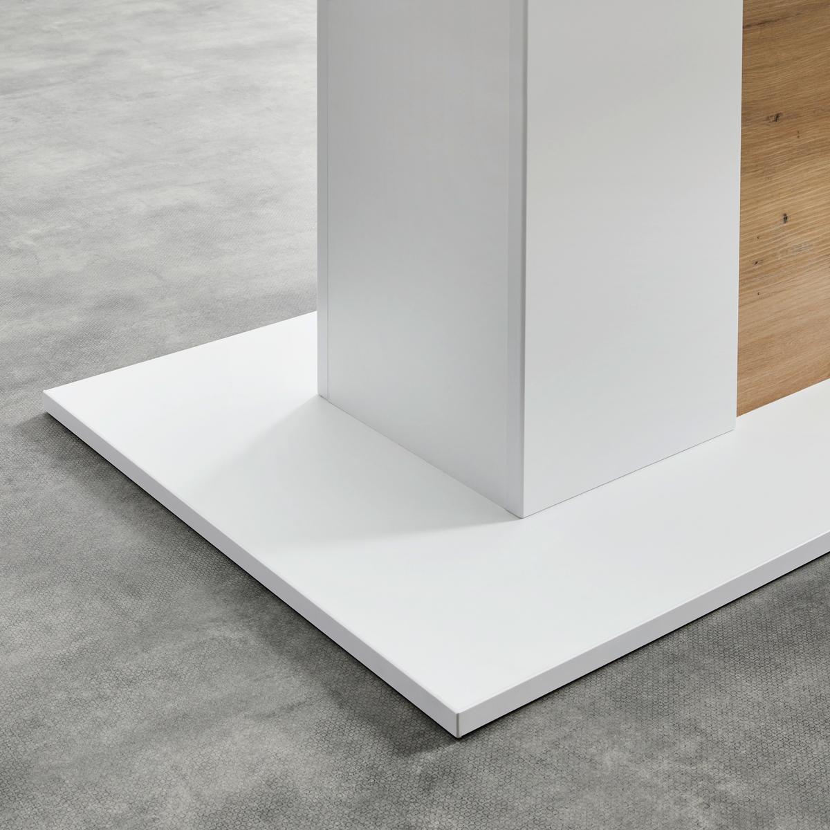 Ausziehtisch in Weiss/Eiche Artisan - Weiss/Eiche Artisan, Modern, Holzwerkstoff (160-210/75/90cm) - Mömax