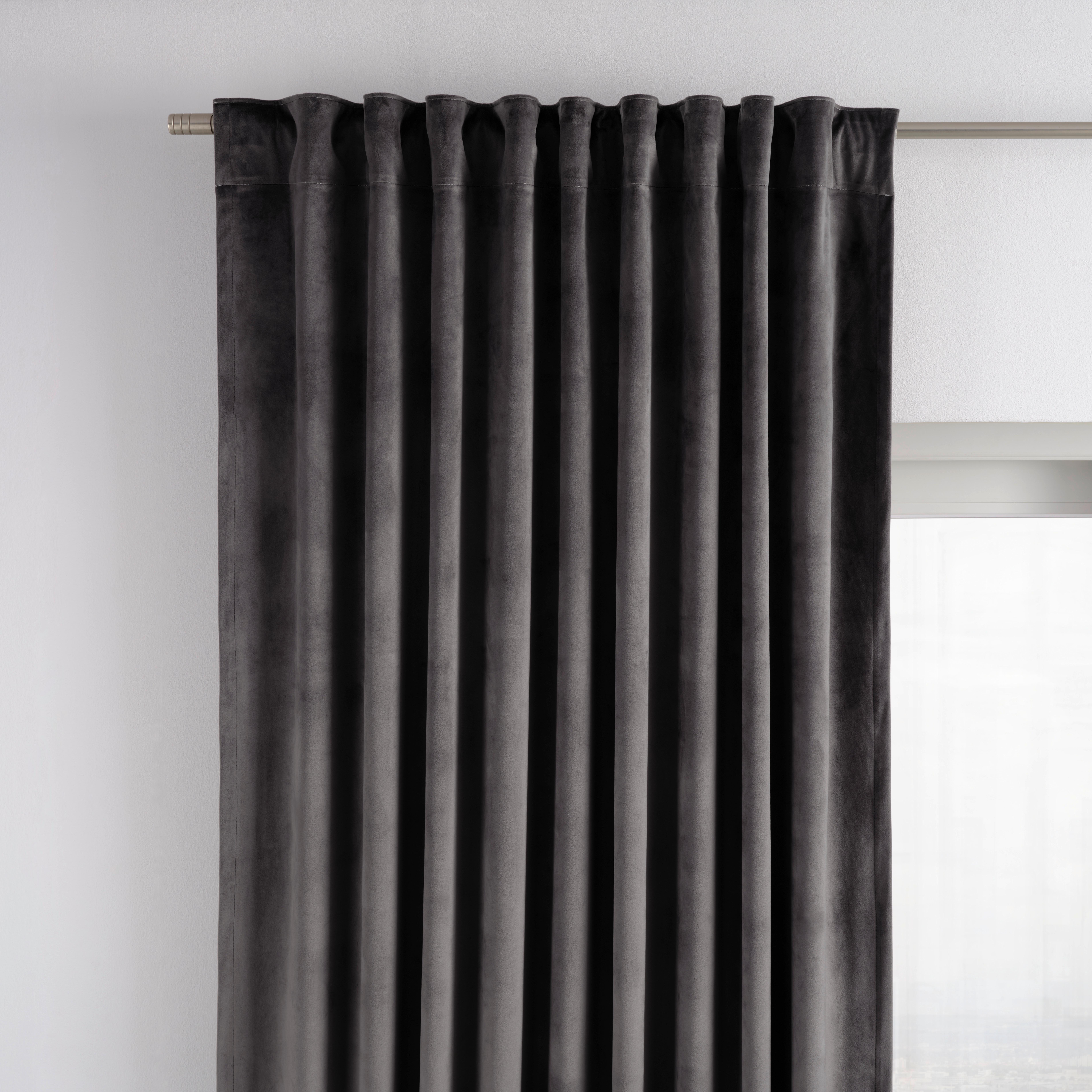 GARDINLÄNGD VIOLA - antracit, Klassisk, textil (140/245cm) - Premium Living