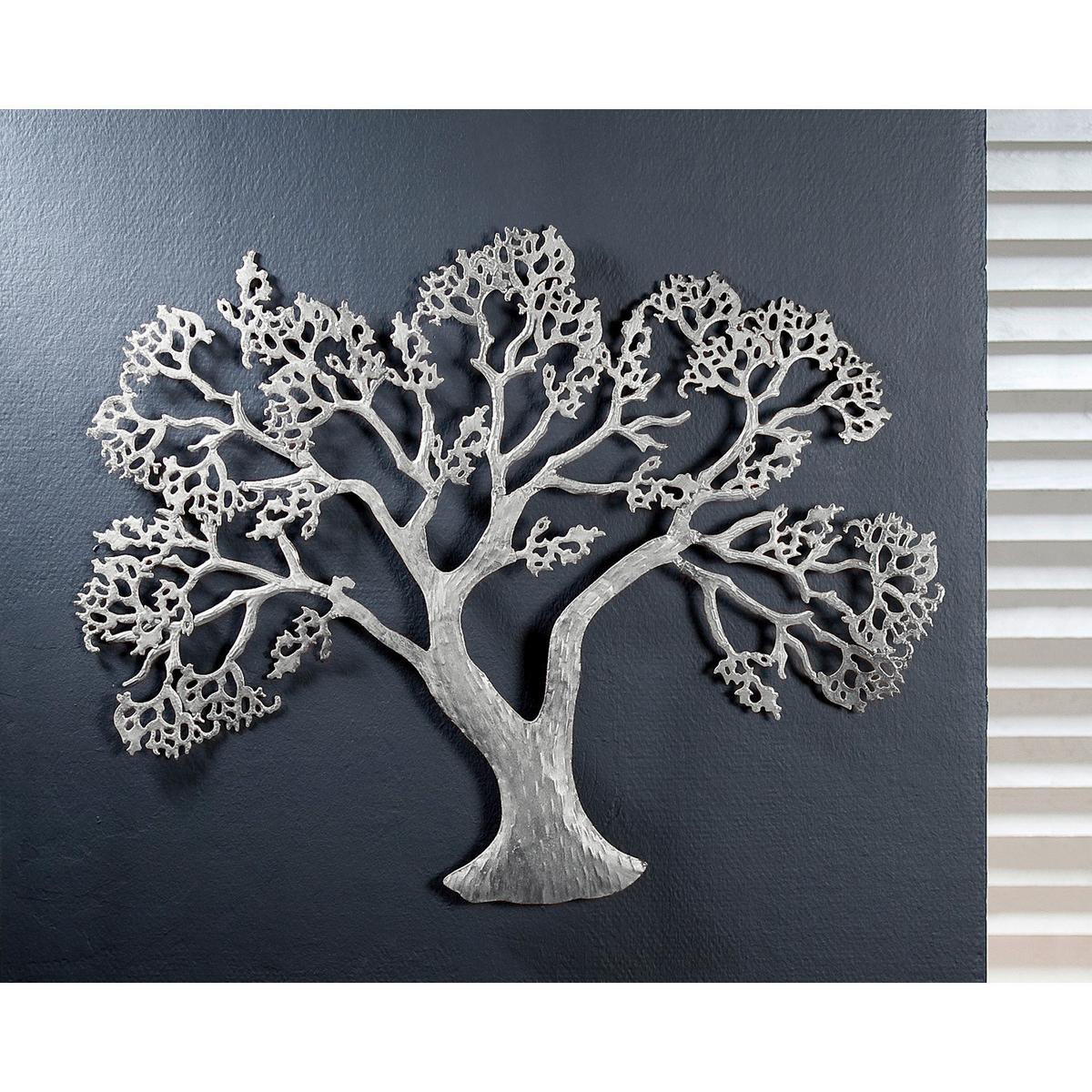 Metallbild Baum Silberfarben ca. 78x62cm - Silberfarben, Basics, Metall (78/62cm)