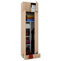 Večnamenska Omara Vandol Ii, Hrast - srebrne barve/črna, Moderno, umetna masa/leseni material (70/238/39cm) - MID.YOU