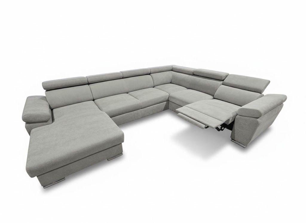 Ülőgarnitúra Palermo - szürke, Modern, textil/fa (271/338/170cm)