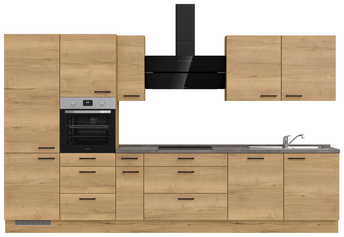 Küchenleerblock Structura High o. Geräte Eiche - Schieferfarben/Eichefarben, MODERN, Holzwerkstoff/Metall (360cm) - Nobilia