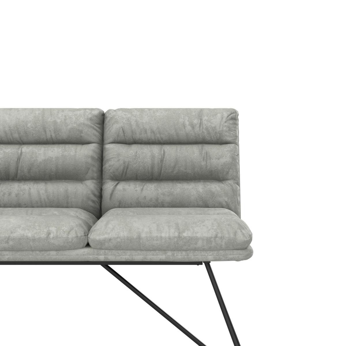 Kotna Klop Kona, Svetlo Siva - črna/svetlo siva, Moderno, kovina/tekstil (135/180cm) - Bessagi Home