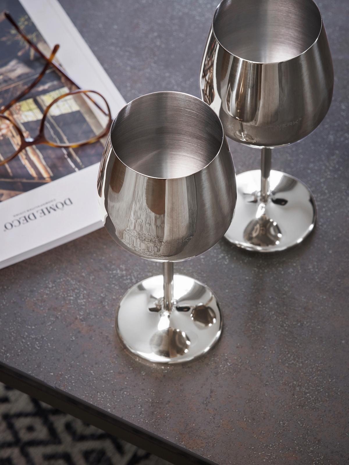 Set Kozarcev Wine, 6-Delni - srebrne barve, Trend, kovina (21cm) - Echtwerk