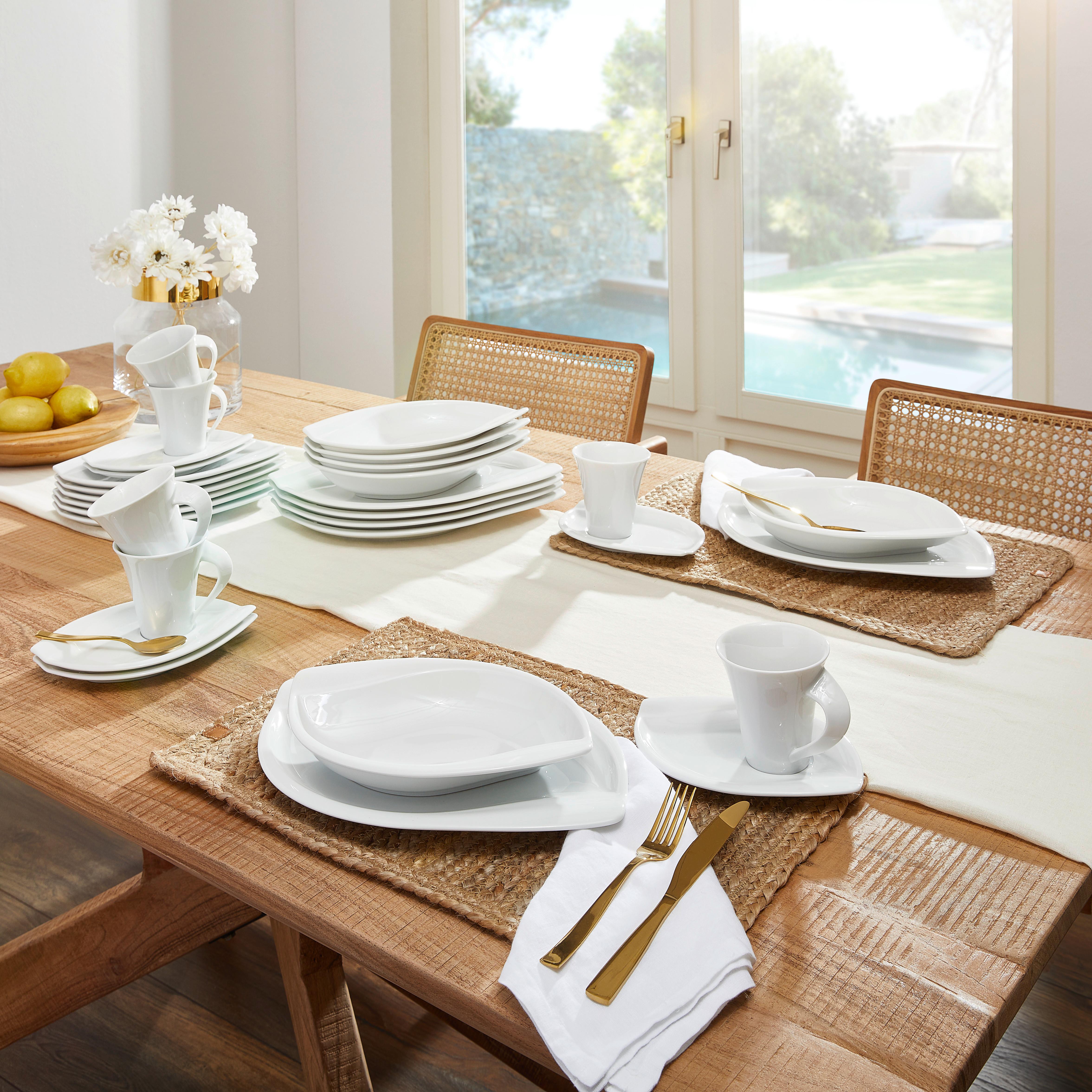 Kombiservice Acacia in Weiß, 30-teilig - Weiß, Basics, Keramik (41/37/30cm) - Creatable