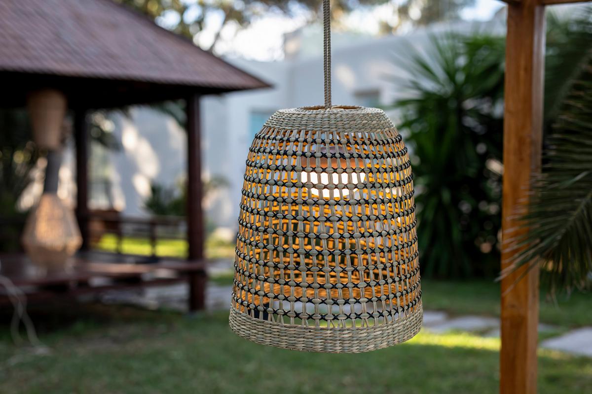 LAMPA WISZĄCA LED POSITANO 35 LUMPOS035XXHXNW - Konventionell, materiały naturalne (33/35/33cm) - New Garden