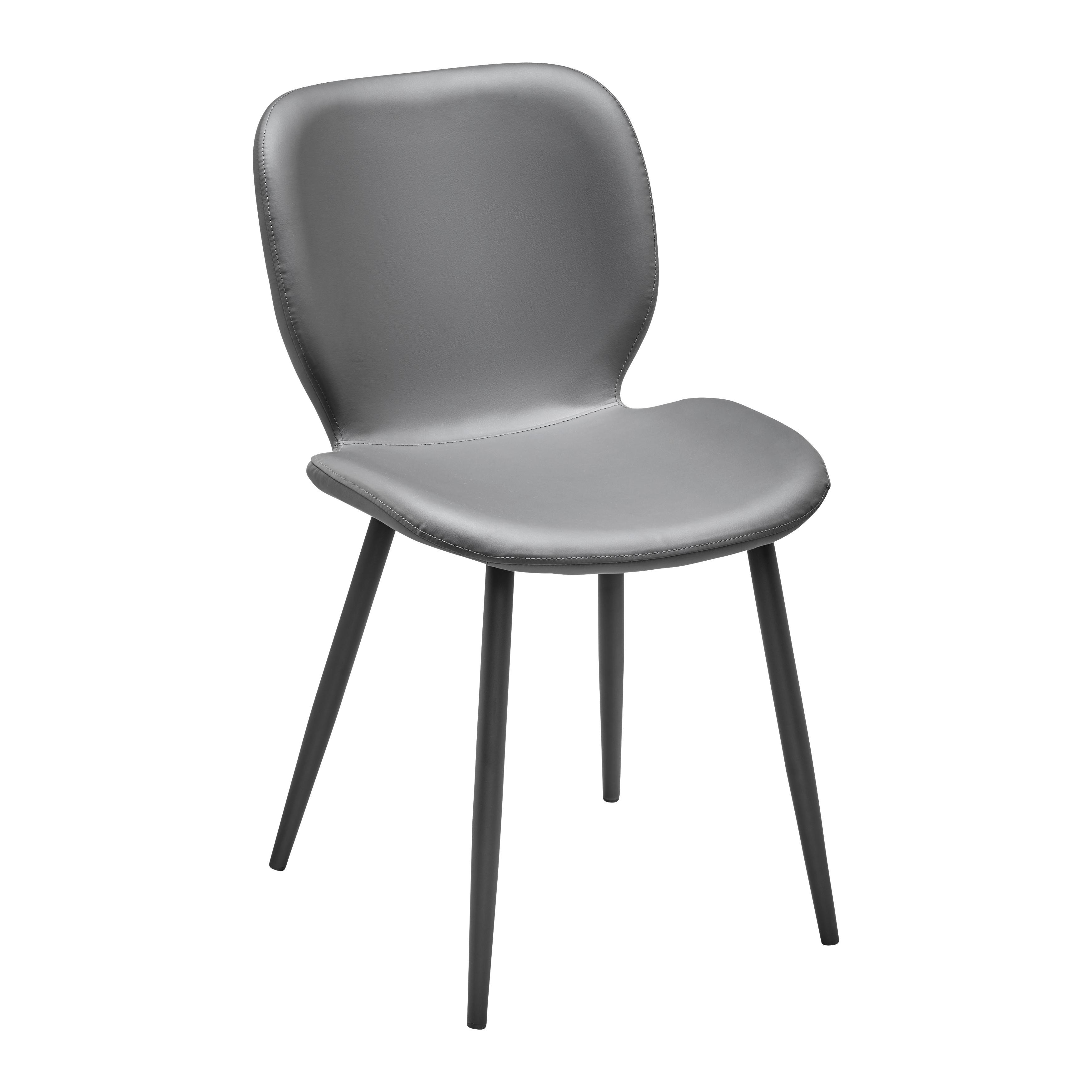 KRZESŁO IERY - czarny/szary, Modern, metal/drewno (46/83/54cm) - Bessagi Home
