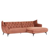 Wohnlandschaft Bogoni Rostfarben - Rostfarben/Schwarz, MODERN, Textil/Metall (278/84/168cm) - Mömax