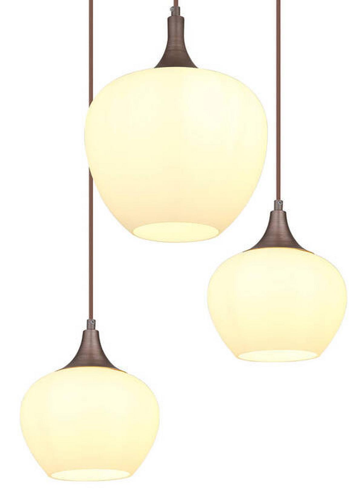 Viseča Svetilka 15548-6hc Maxy - črna/opal, Konvencionalno, kovina/steklo (86/42/120cm) - Globo