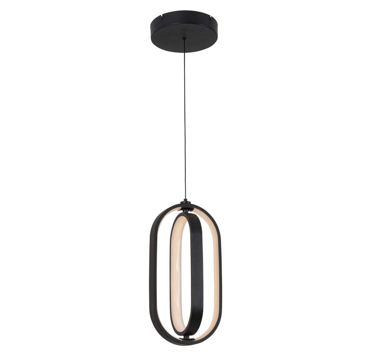 LAMPA WISZĄCA LED NIMA - czarny, Design, tworzywo sztuczne/metal (21/200cm) - Novel