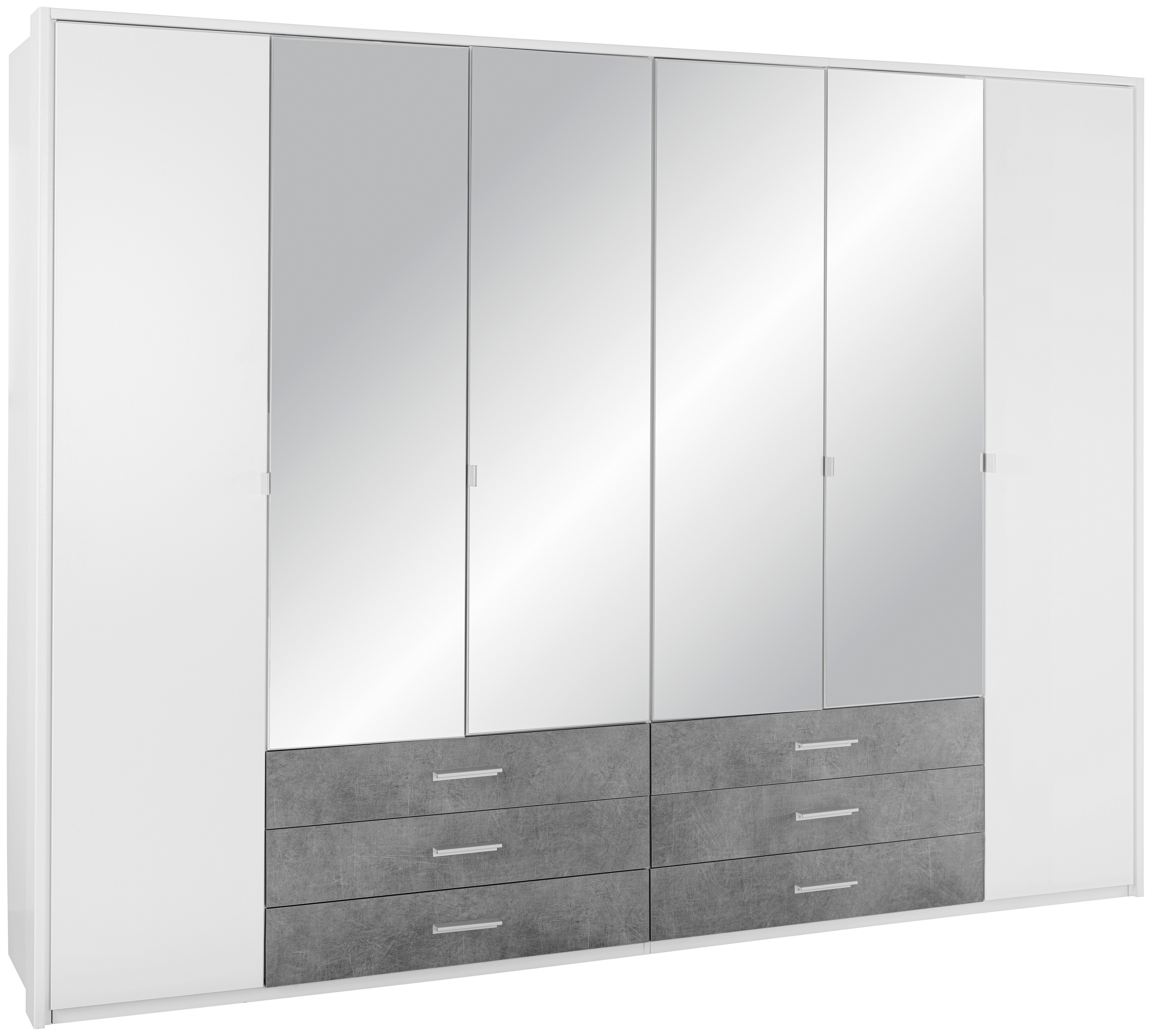 Ormar S Klasičnim Vratima Borneo - bijela/srebrne boje, Konventionell, drvni materijal/metal (270/210/58cm) - Modern Living