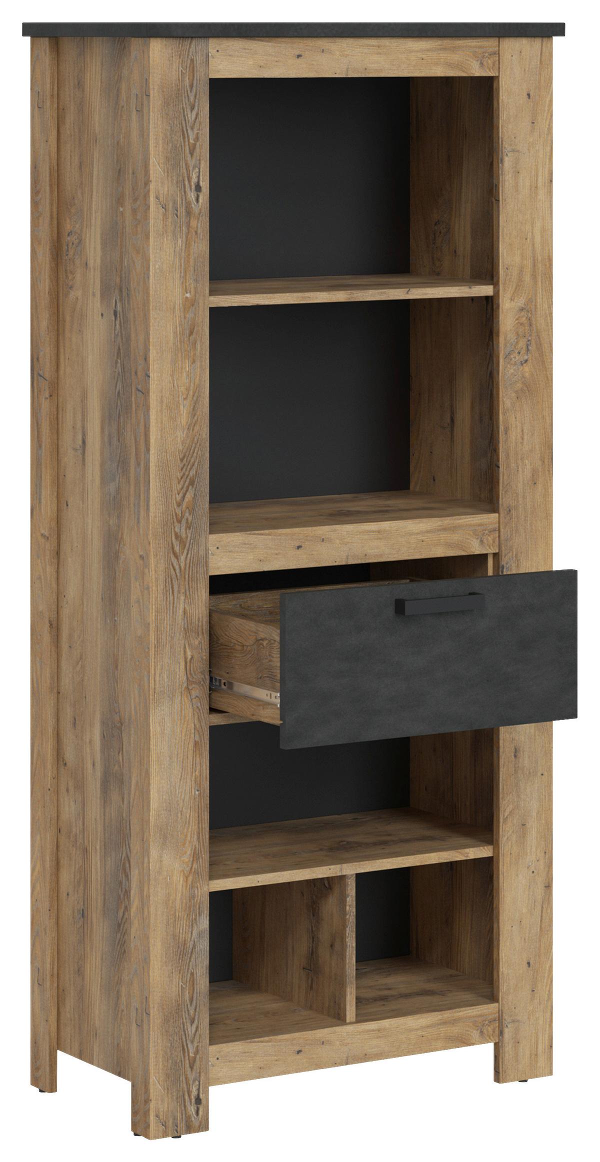 Polica Rapallo - kestenjasta/crna, Moderno, metal/pločasti materijal (74/162,3/38,5cm) - Modern Living