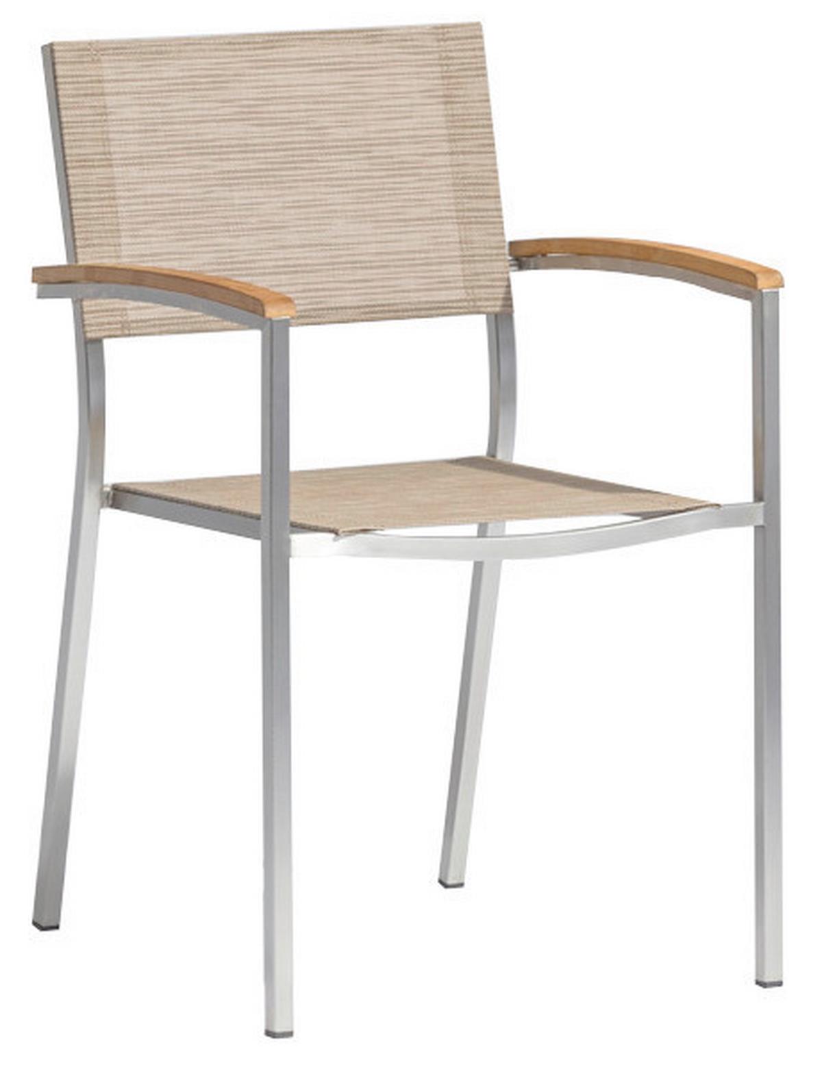 Gartengarnitur 5-tlg. Skye Metall/Textil - Platinfarben/Braun, Basics, Holzwerkstoff/Textil (150/75/90cm) - Gardenson