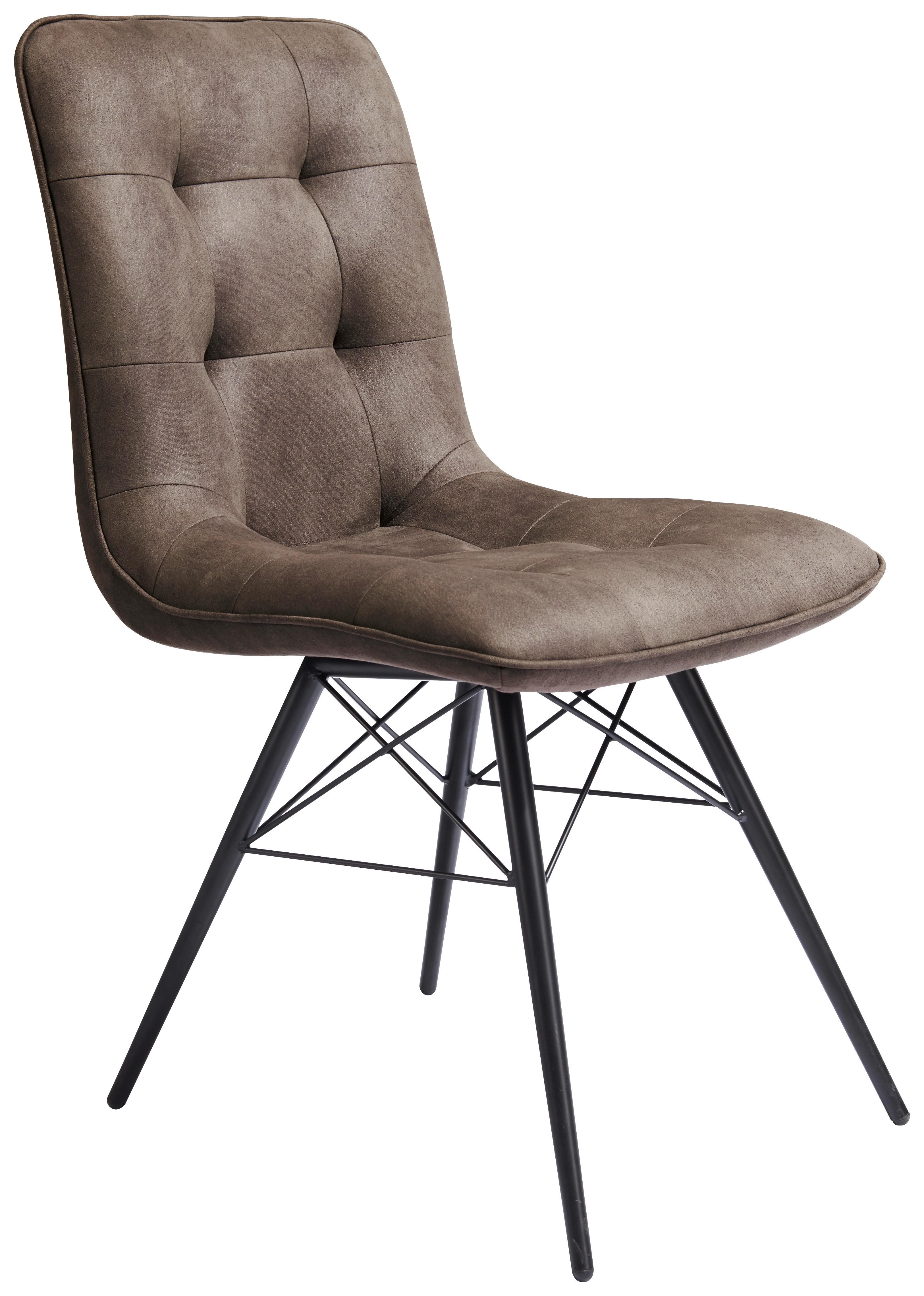 KRZESŁO KAROL -HOM IN- - czarny/brązowy, Design, metal/tkanina (48/88/62cm) - Hom`in