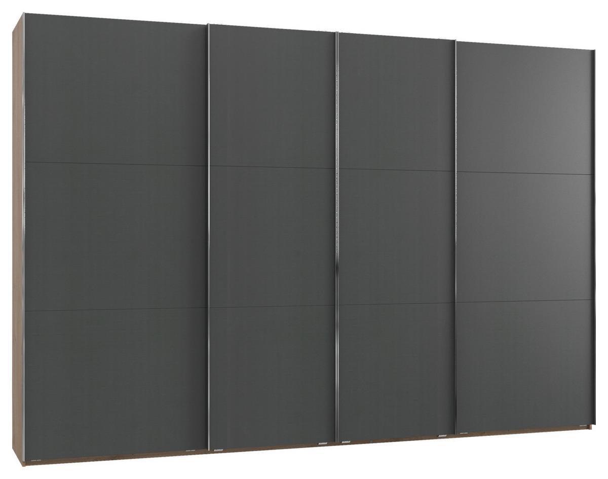 Ormar S Kliznim Vratima Level 36a - boje grafita/boje hrasta, Basics, drvni materijal/metal (350/216/65cm) - Modern Living