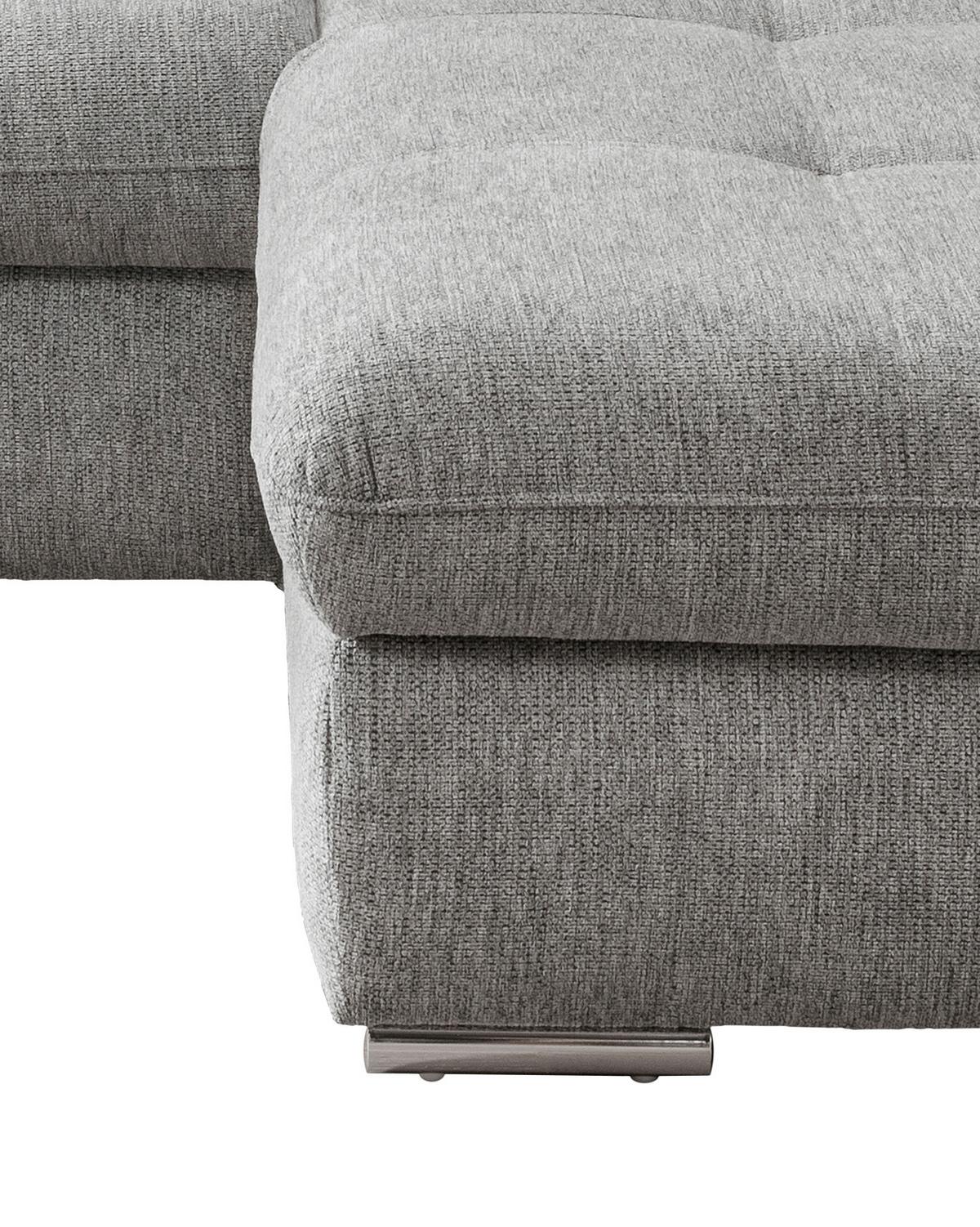Wohnlandschaft Dalida Silberfarben Chenille - Chromfarben/Silberfarben, Design, Textil/Metall (300/196cm) - Livetastic