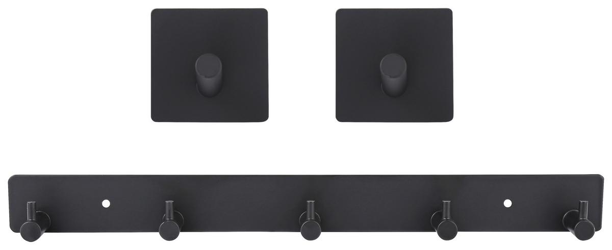 Zidna Vješalica Bert - crna, Moderno, metal (35,5/3,3/3,5cm) - Modern Living