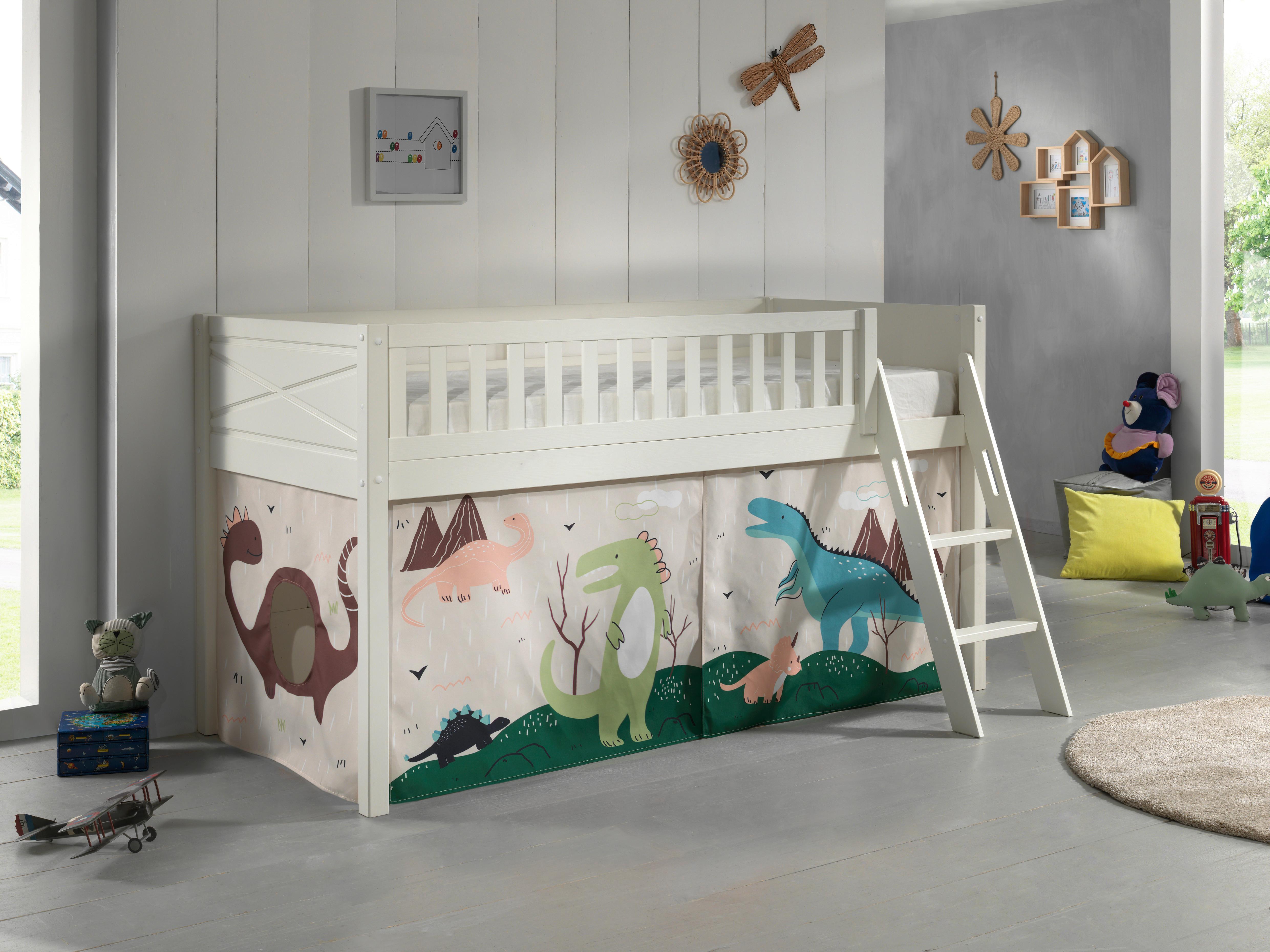 Spielbett Scott ca. 90x200 cm Weiß - Naturfarben/Weiß, ROMANTIK / LANDHAUS, Holz (90/200cm) - Vipack