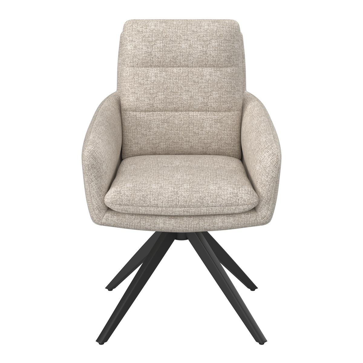 Armlehnstuhl Laurin Hellgrau Webstoff Drehbar Gepolstert - Hellgrau, MODERN, Holz/Textil (59/93/63cm) - Bessagi Home