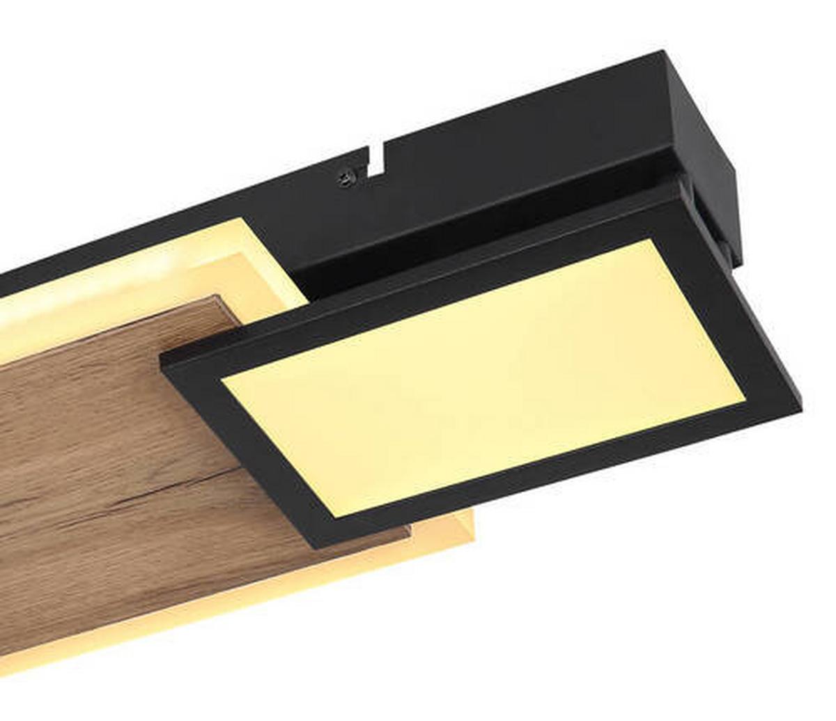 Led Mennyezeti Lámpa 67279-30 - fekete/opál, Design, műanyag/faalapú anyag (71,5/25/8cm) - Globo