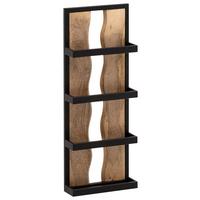 Stenski Regal Wl6.773 - črna/rjava, Trendi, kovina/les (80/30/10cm) - MID.YOU