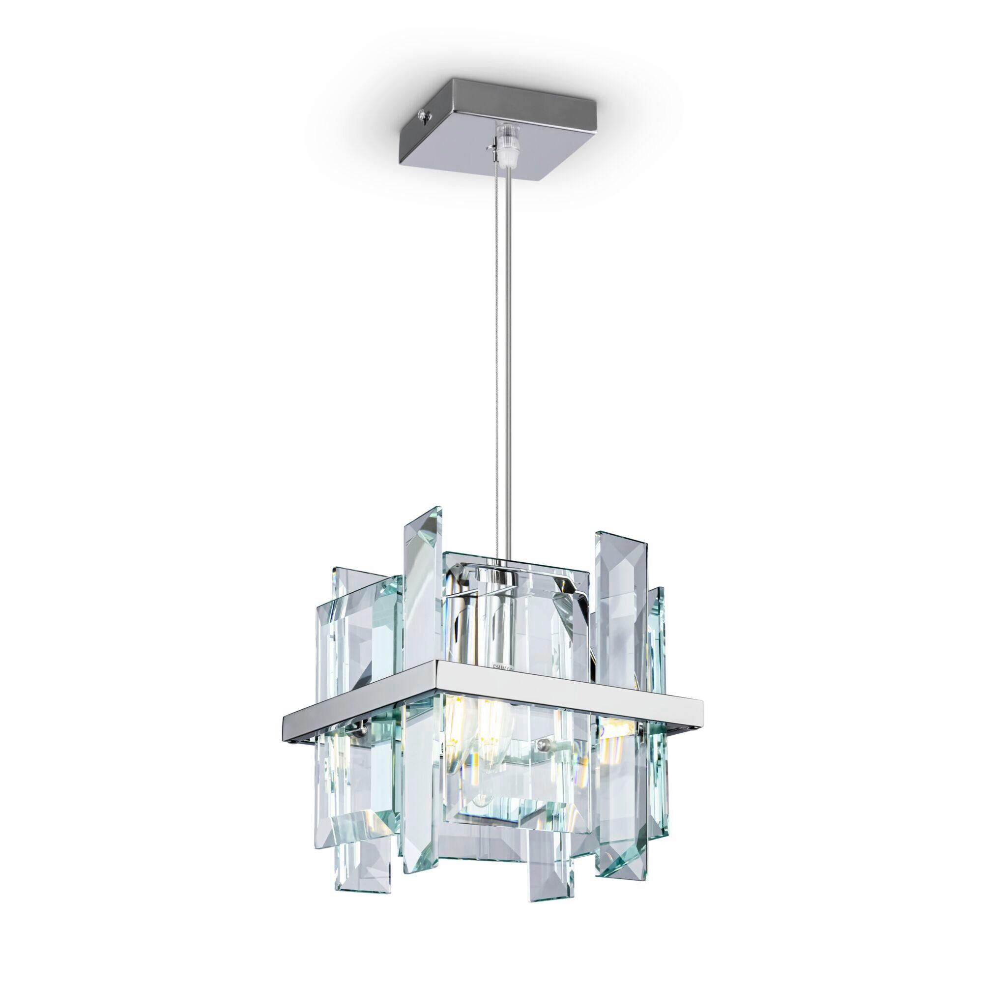 Pendelleuchte Cerezo Chromfarben max. 40 Watt - Chromfarben/Transparent, Trend, Glas/Metall (21/24cm) - MAYTONI