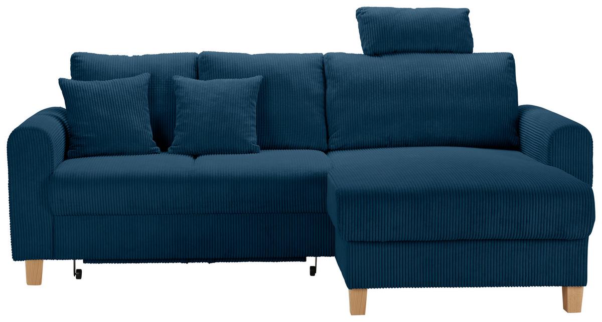 Kutna Garnitura Lille - svijetlo smeđa/plava, Moderno, tekstil/drvo (232/110/156cm) - Best Price