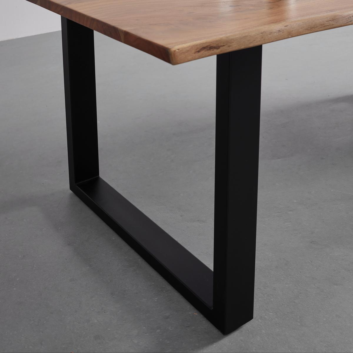 Jedilna Miza Malmo, Les Akacije, 180x90 Cm - črna/barve akacije, Moderno, kovina/les (180/90/76cm) - Bessagi Home