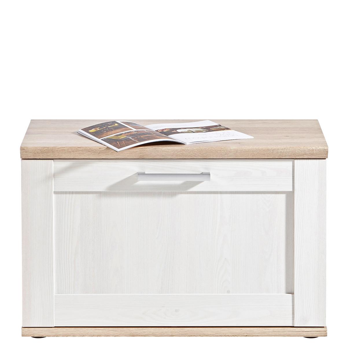 SIEDZISKO DO PRZEDPOKOJU ROMANZE - kolor srebrny/biały, Design, materiał drewnopochodny/tworzywo sztuczne (76/50/38cm) - Xora