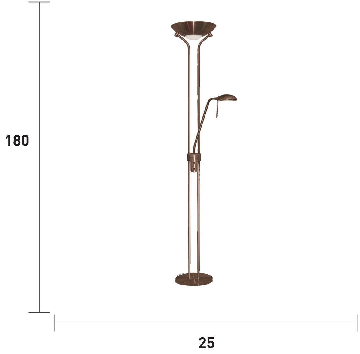 Állólámpa Eu4329ab - sárgarézszínű, Basics, üveg/fém (25.4/180cm)