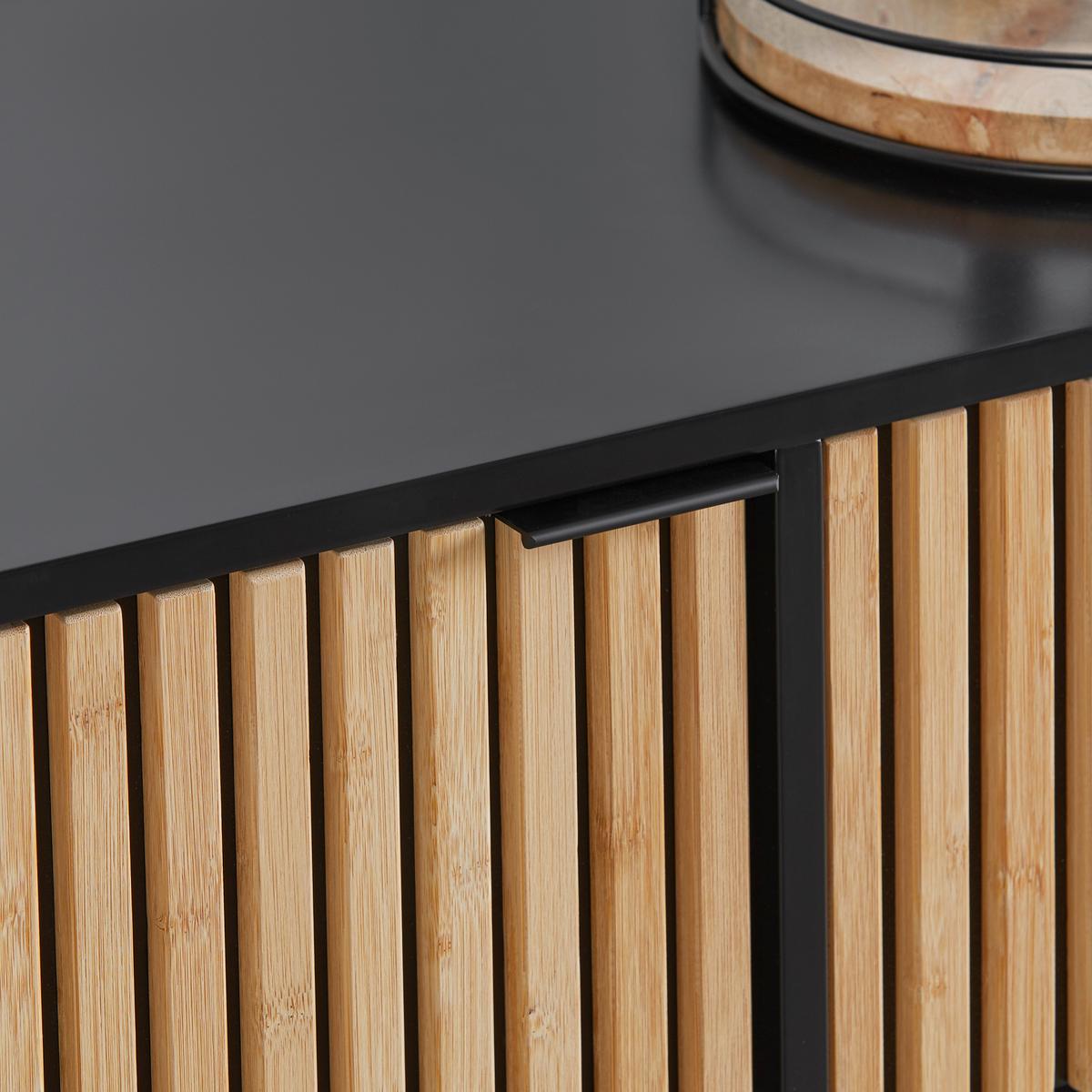 Sideboard Madrid Natur/Schwarz Echtholz - Schwarz/Naturfarben, MODERN, Holz/Holzwerkstoff (143/90/40cm) - Mömax