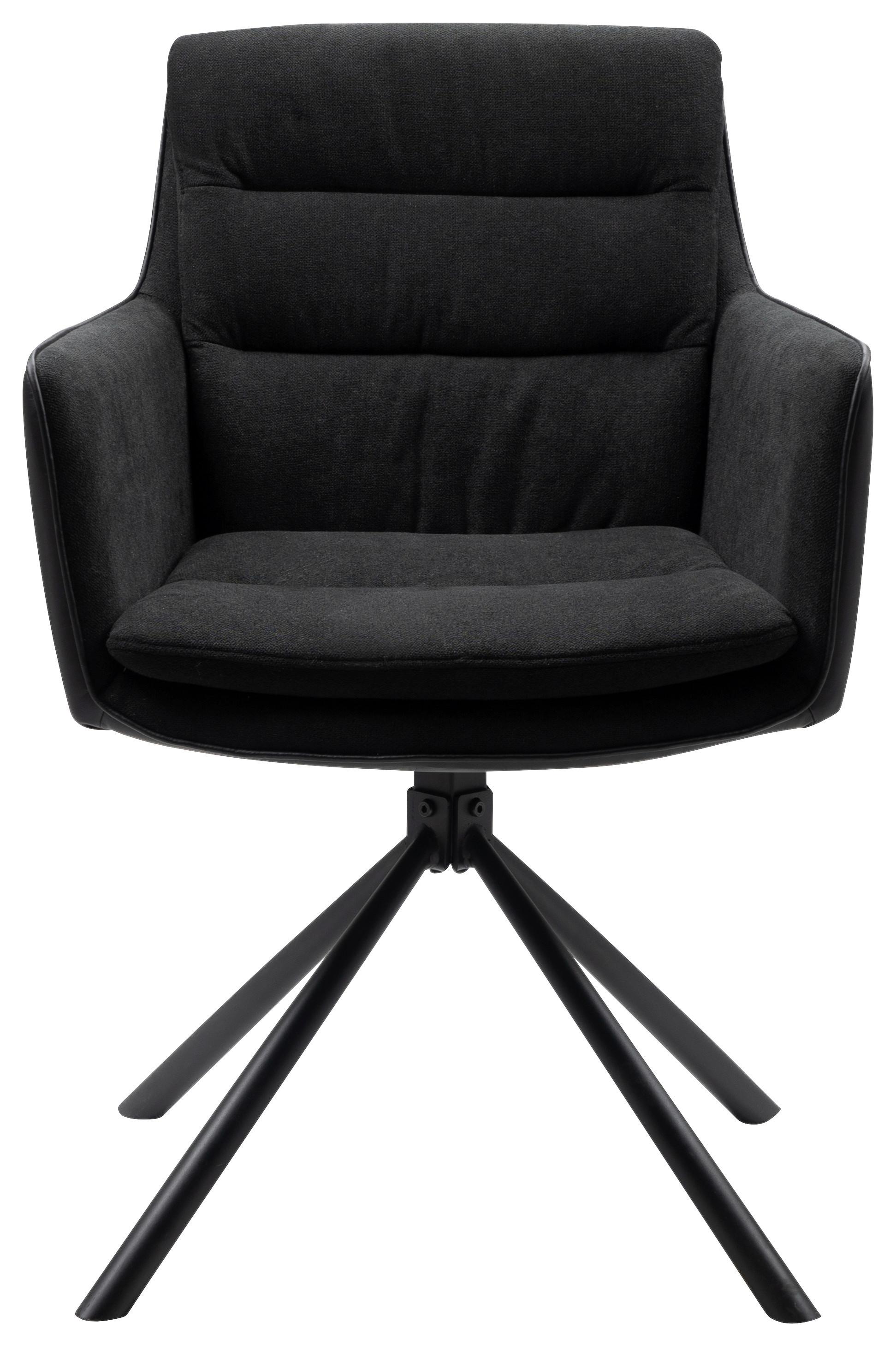 KRZESŁO Z PODŁOKIETNIKAMI LOGAN 70A - antracytowy/czarny, Konventionell, materiał drewnopochodny/metal (59/88/63cm) - MID.YOU