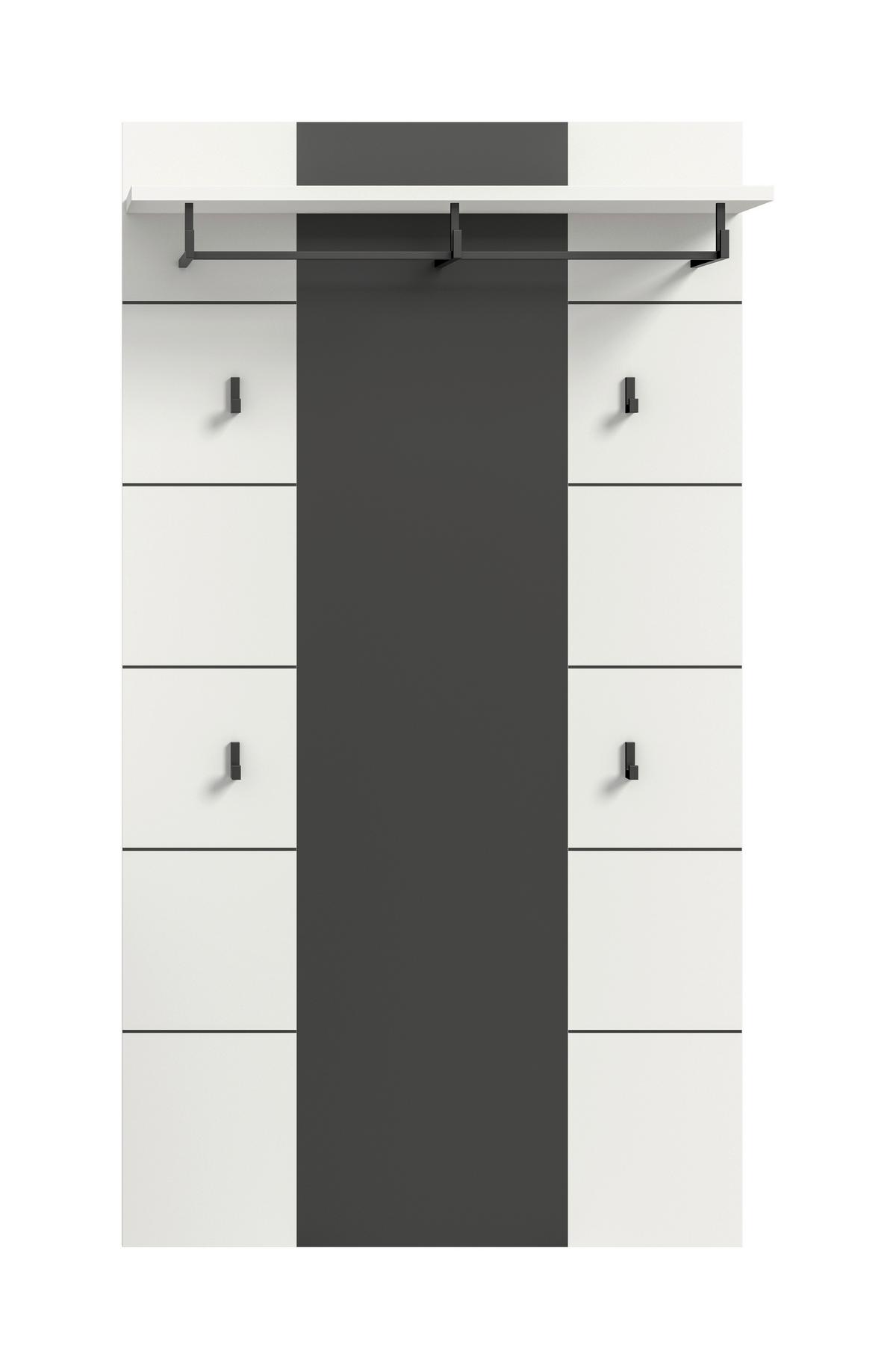 Garderobni Panel Canu, Bela, Siva - siva/bela, Design, leseni material (80/145/29cm) - Livetastic