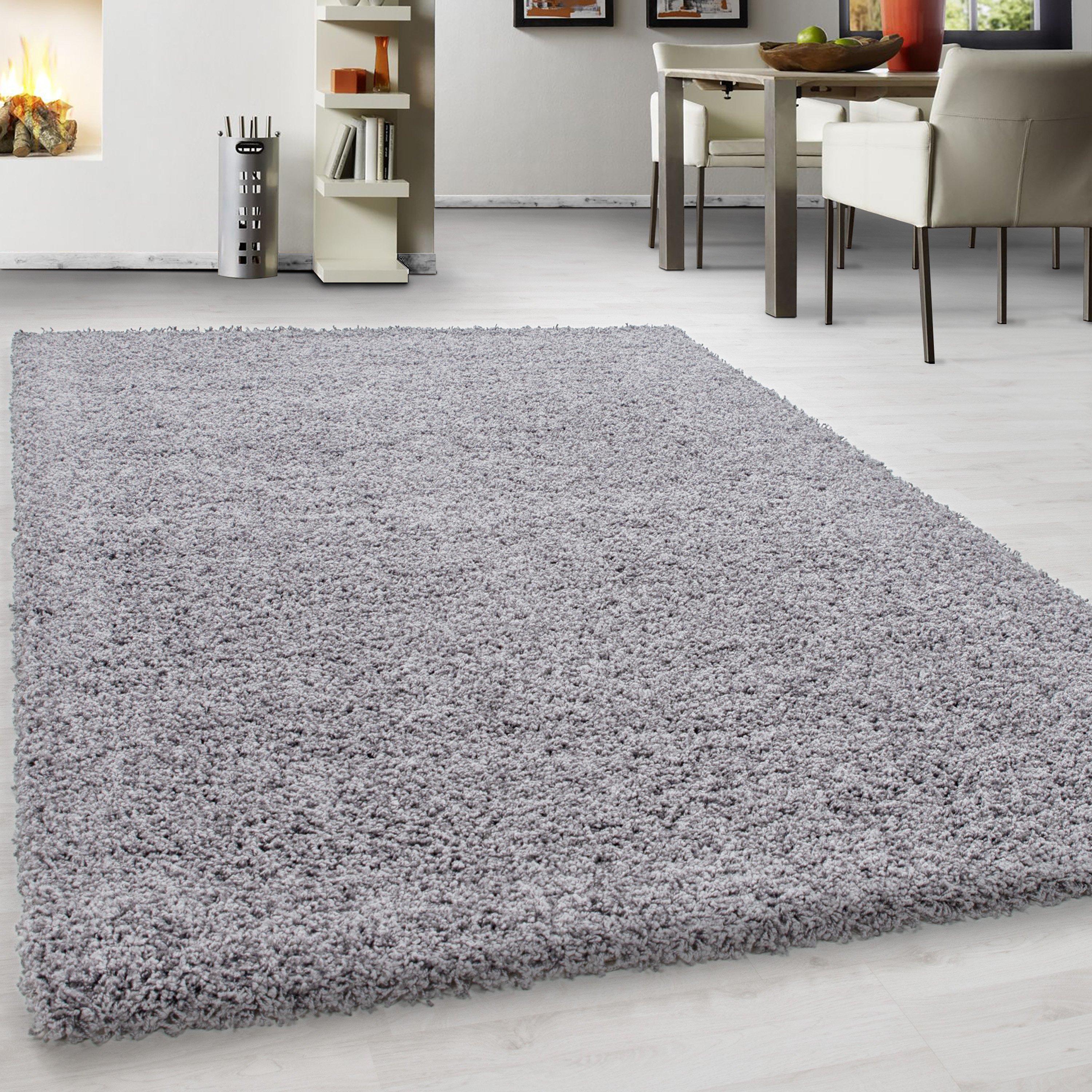 Hochflorteppich Life Lightgrey Hellgrau ca. 60x110cm - Hellgrau, KONVENTIONELL, Textil (60/110cm) - Novel